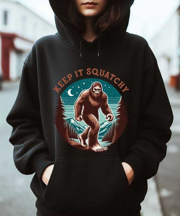 Funny Bigfoot Keep It Squatchy Retro Hiking Camping Hoodie