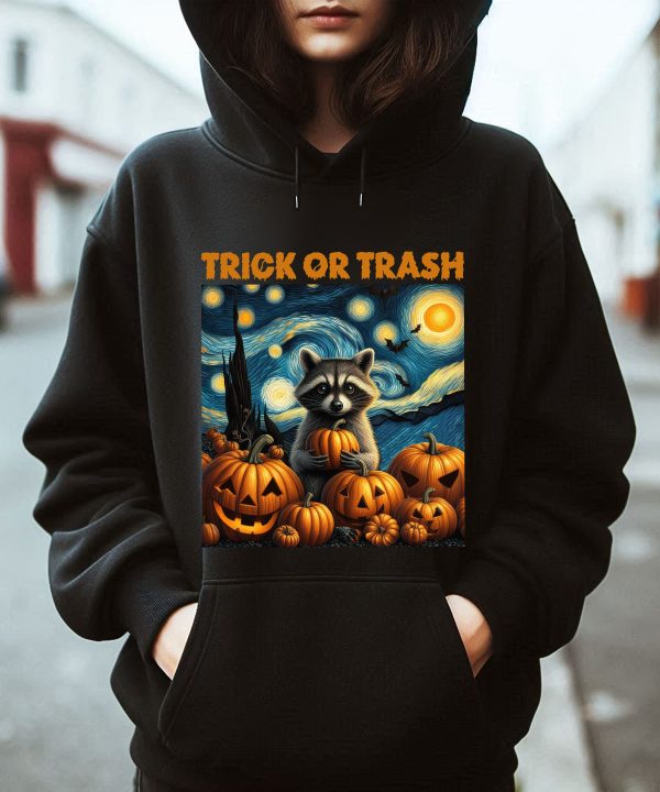 Funny Halloween Raccoon Trick Or Trash Hoodie