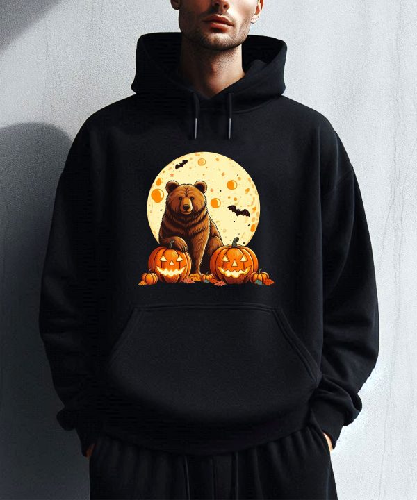 Funny Halloween Bear Wildlife Outdoor Pullover Hoodie