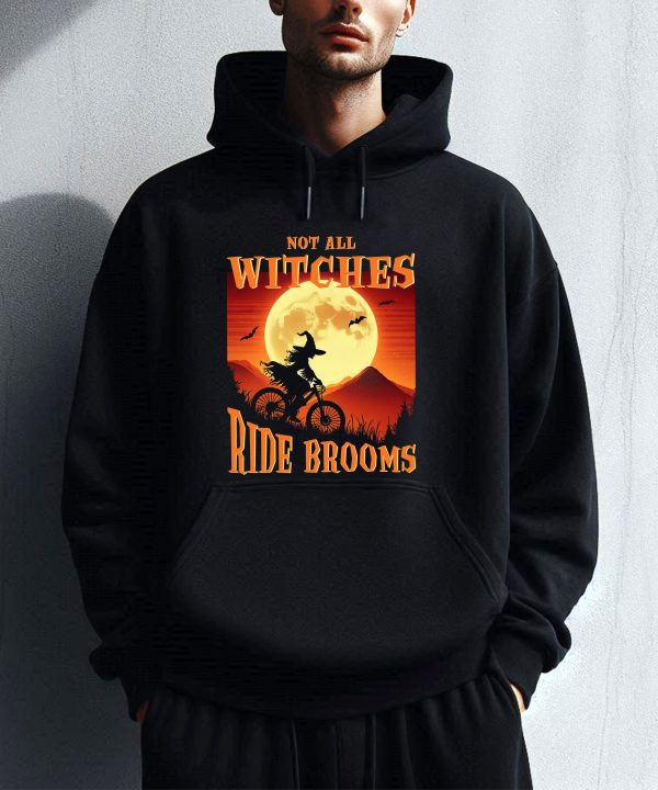 Funny Halloween Not All Witches Ride Brooms Cycling Hoodie