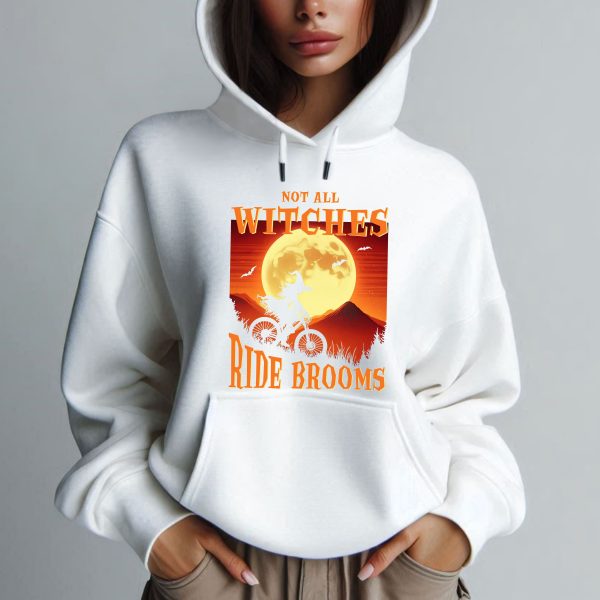 Funny Halloween Not All Witches Ride Brooms Cycling Hoodie