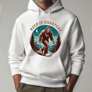 Funny Bigfoot Keep It Squatchy Retro Hiking Camping Hoodie