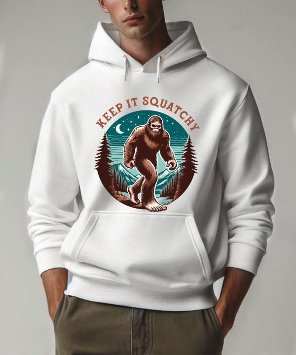 Funny Bigfoot Keep It Squatchy Retro Hiking Camping Hoodie