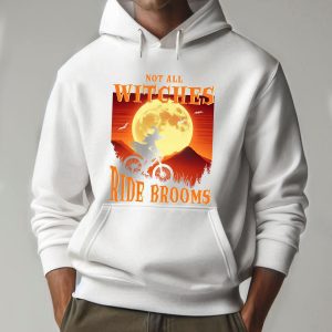 Funny Halloween Not All Witches Ride Brooms Cycling Hoodie