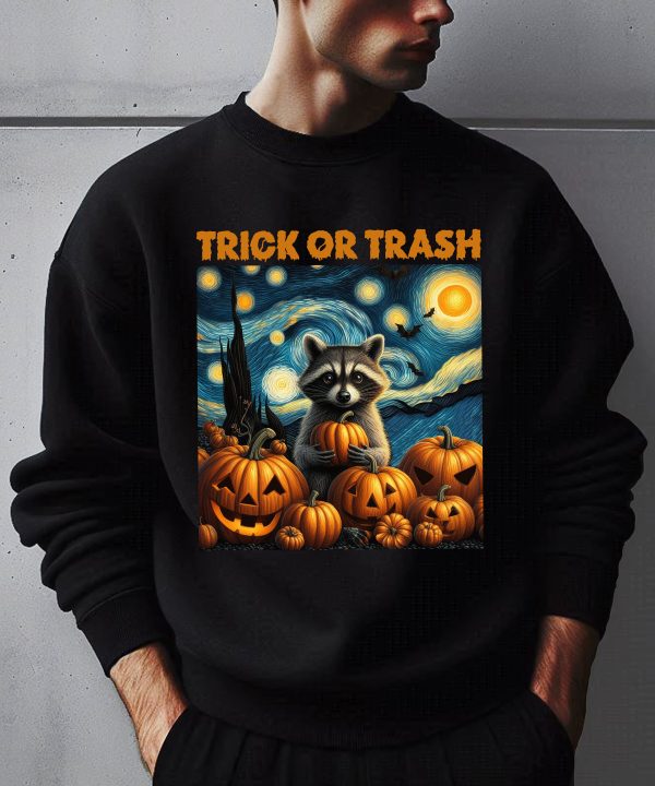 Funny Halloween Raccoon Trick Or Trash Sweatshirt