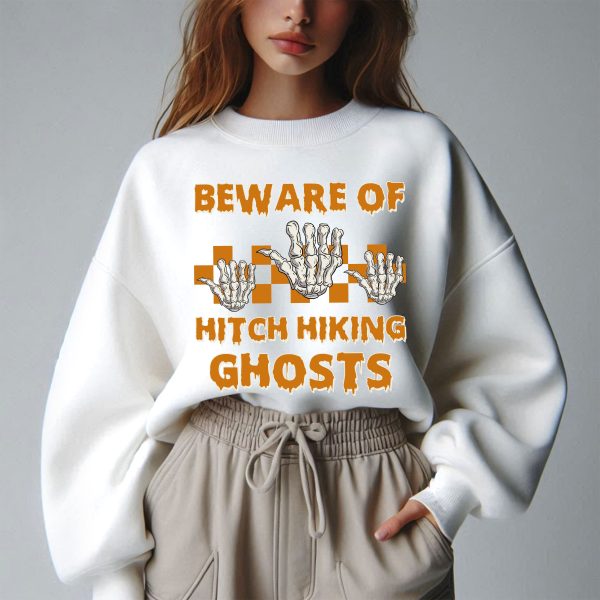 Halloween Beware of Hitchhiking Ghosts Sweatshirt