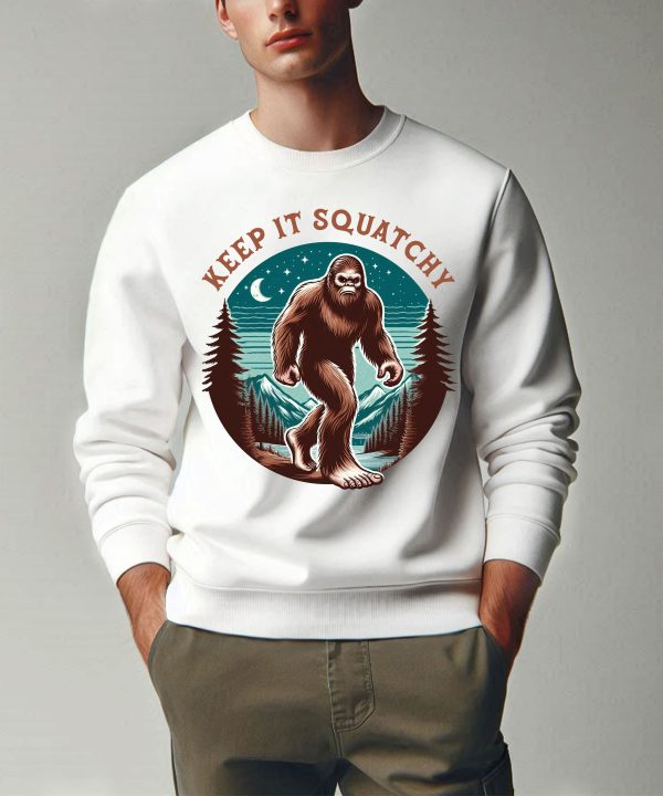 Funny Bigfoot Keep It Squatchy Retro Hiking Camping Sweatshirt