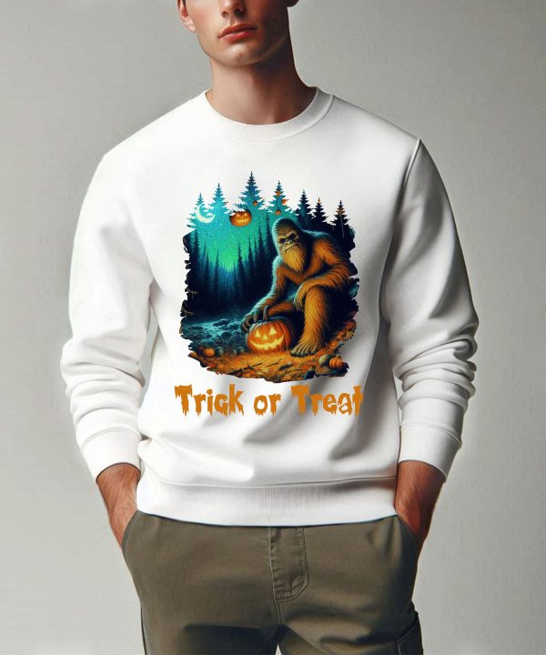 Funny Halloween Trick Or Treat Bigfoot Sweatshirt