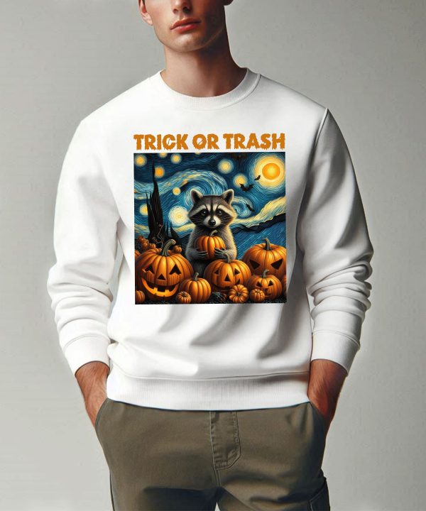 Funny Halloween Raccoon Trick Or Trash Sweatshirt