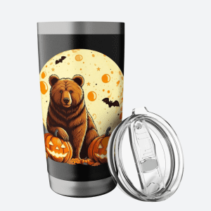 Sip Spooky with the Funny Halloween Bear Wildlife Outdoor Tumbler!