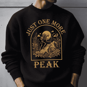 Just One More Peak Retro Funny Hiking Sweatshirt