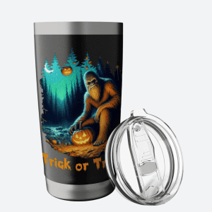 Funny Halloween Trick Or Treat Bigfoot Tumbler