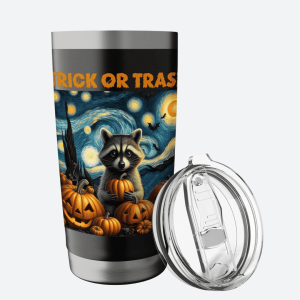 Funny Halloween Raccoon Trick Or Trash Tumbler