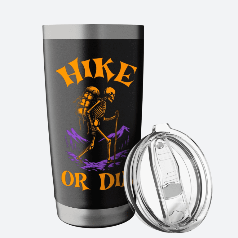 Funny Halloween Hike Or Die Hiking Skeleton Tumbler