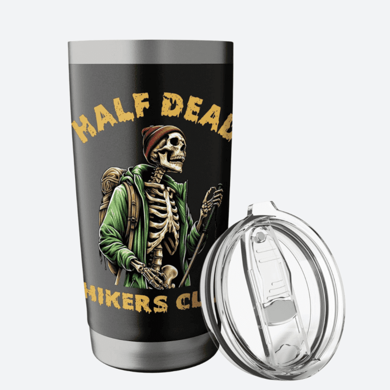 Half Dead Hikers Club Funny Skeleton Hiking Tumbler