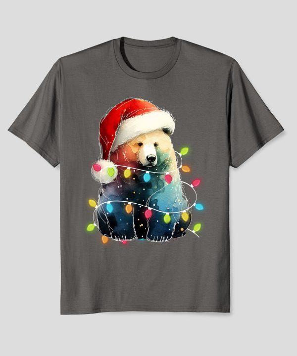 Bear Christmas Light Xmas Bear Funny Bear Lover T-Shirt