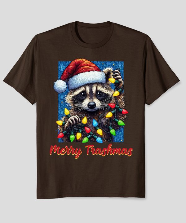 Funny Raccoon Christmas Merry Trashmas T-Shirt