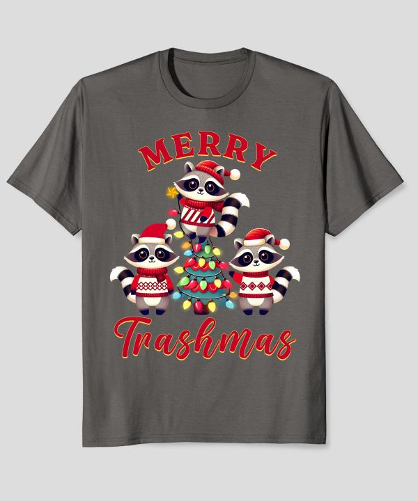 Raccoon Christmas Tree Merry Trashmas Matching T-Shirt