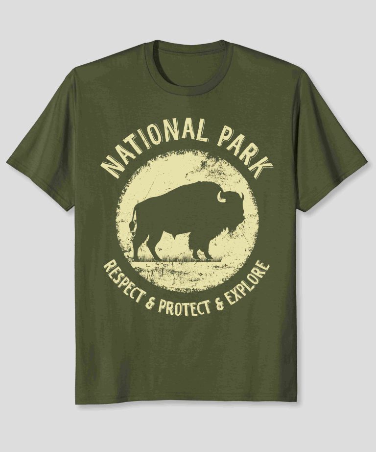 Bison National Park American Buffalo Vintage T-Shirt