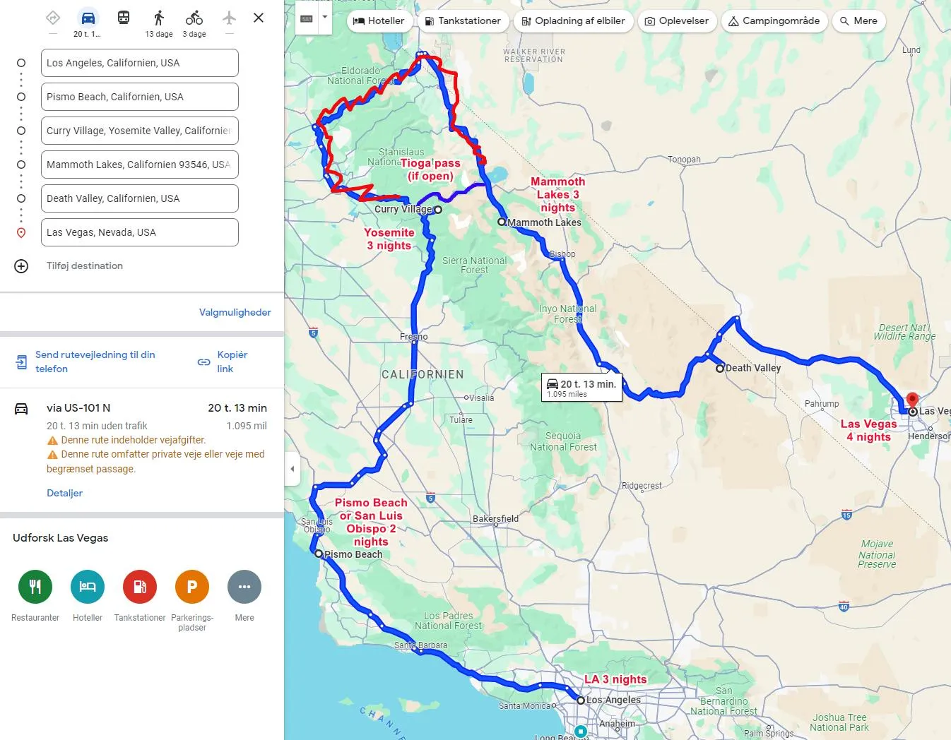 los angeles to yosemite